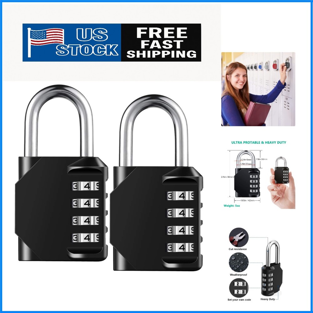 Compact 4-Digit Combination Padlocks – Stylish & Secure for Any Locking Needs!