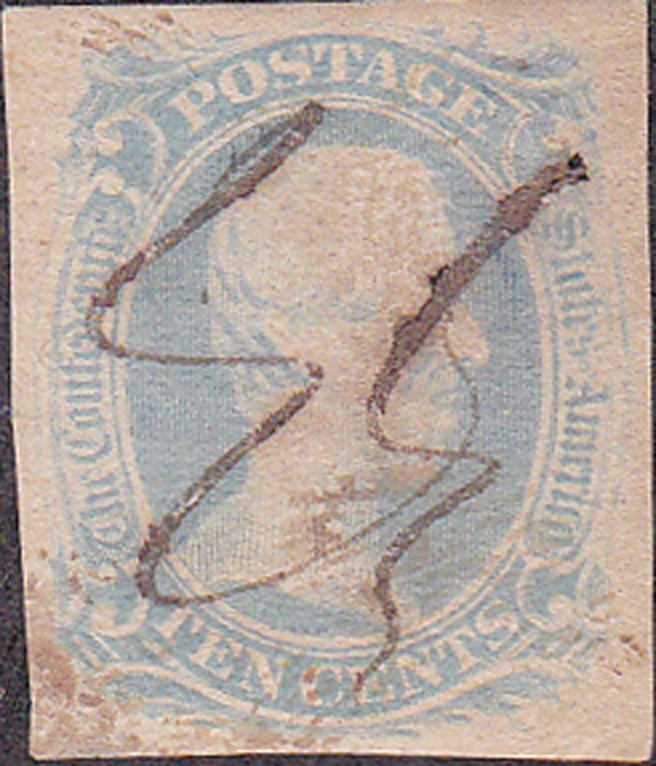 Confederate #9a T-E-N Cent KEY Stamp