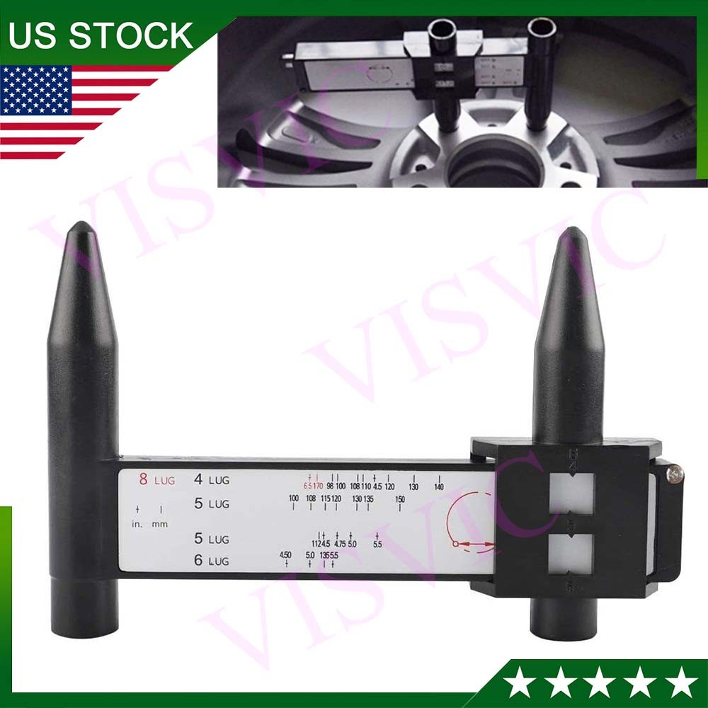 Wheel Bolt Pattern Gauge Tool 4 5 6 8 Lug Pattern Quick Measure Slide Hand Held⭐