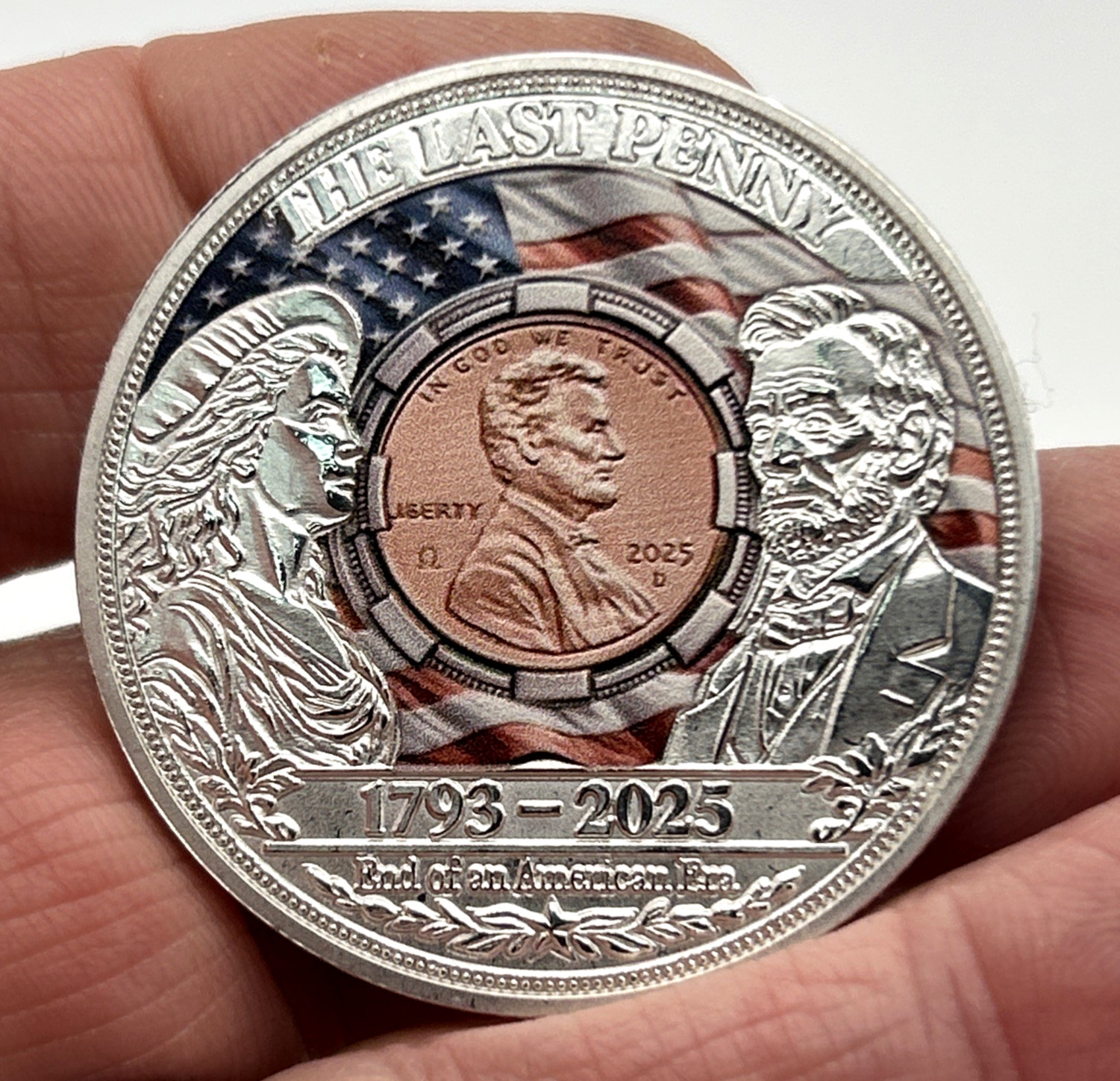 *Lincoln Last Penny Tribute* 1793 -2025 - R.I.P. Penny Commemorative Coin Medal
