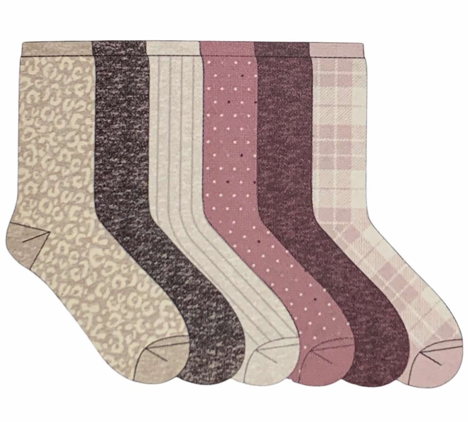 Cuddl Duds Women's Plushfill Super Soft Comfort Crew Socks, 6 Pair