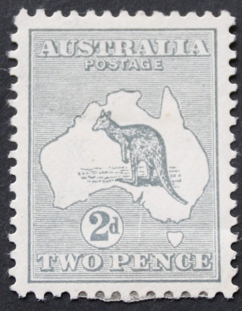 Australia 1914 Two Pence Kangaroo with scratch from E to map BW 6(2)e mint
