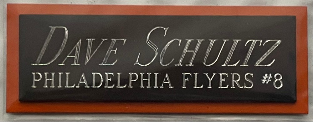 DAVE SCHULTZ FLYERS NAMEPLATE FOR AUTOGRAPHED Signed Puck Display CUBE CASE