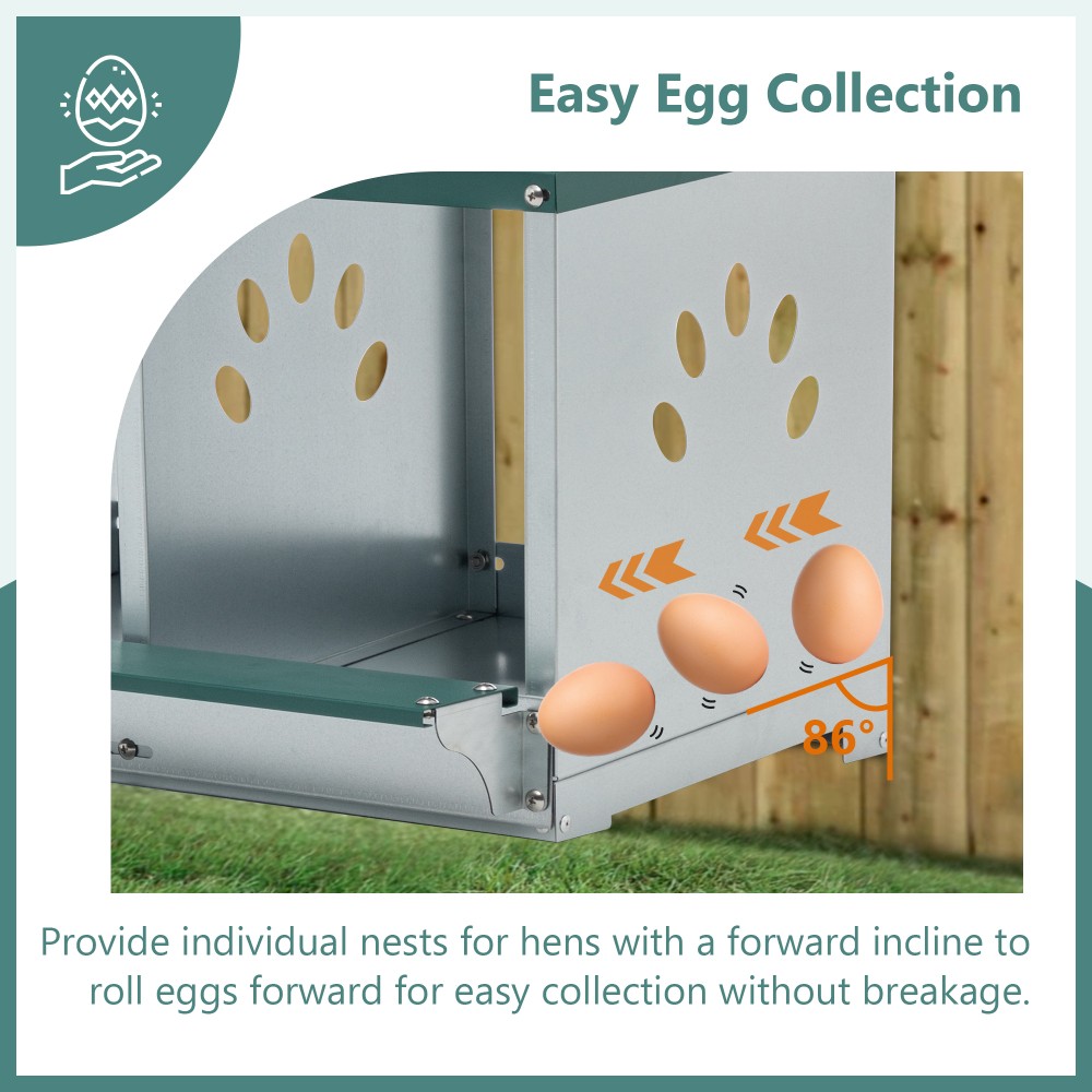 3/4/6/8 Room Nesting Boxes for Chicken, Galvanized steel Nesting Boxes for Hens