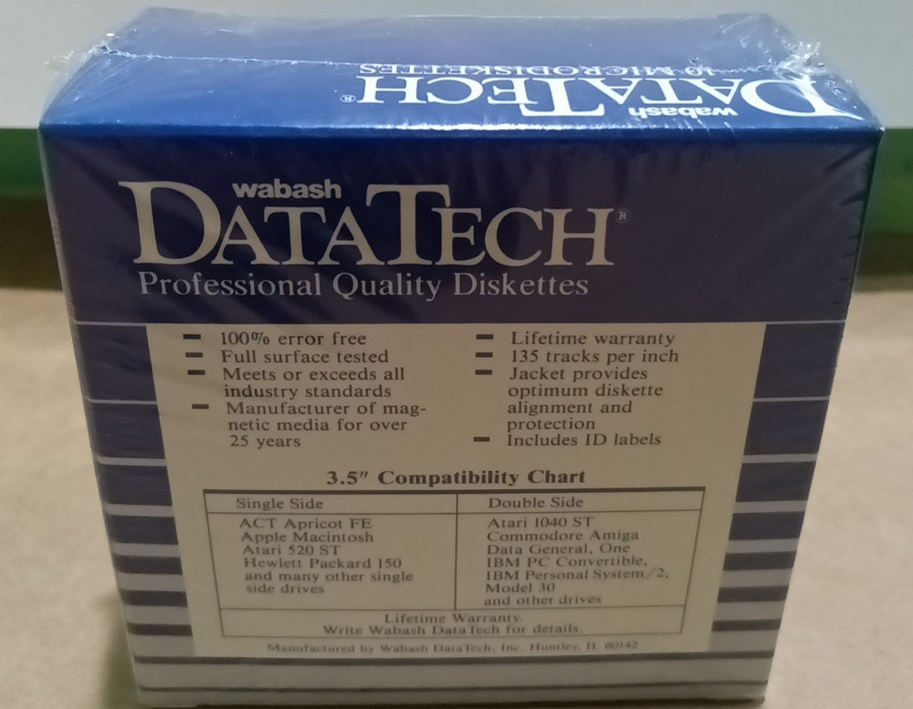 Wabash Data Tech 10 3.5" Microdiskettes Double Sided