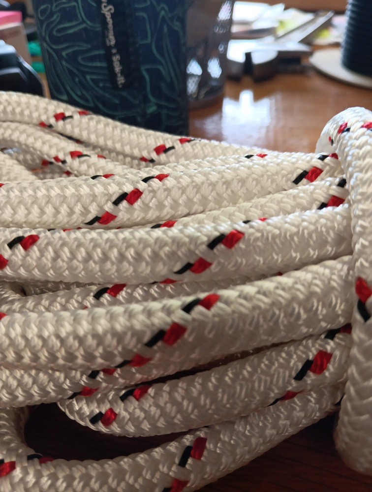 7/16" x 96 ft. Double Braid-Yacht Braid Polyester Made in USA.