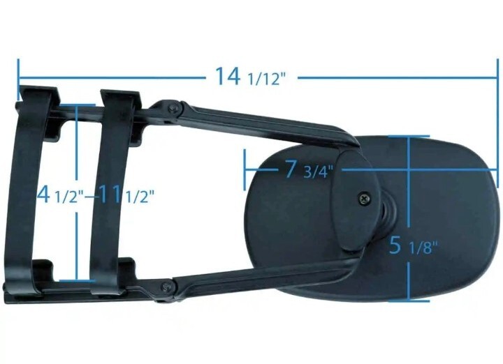 K-Source Fit System 3791 Standard Universal Clip-On Towing Mirror With Straps