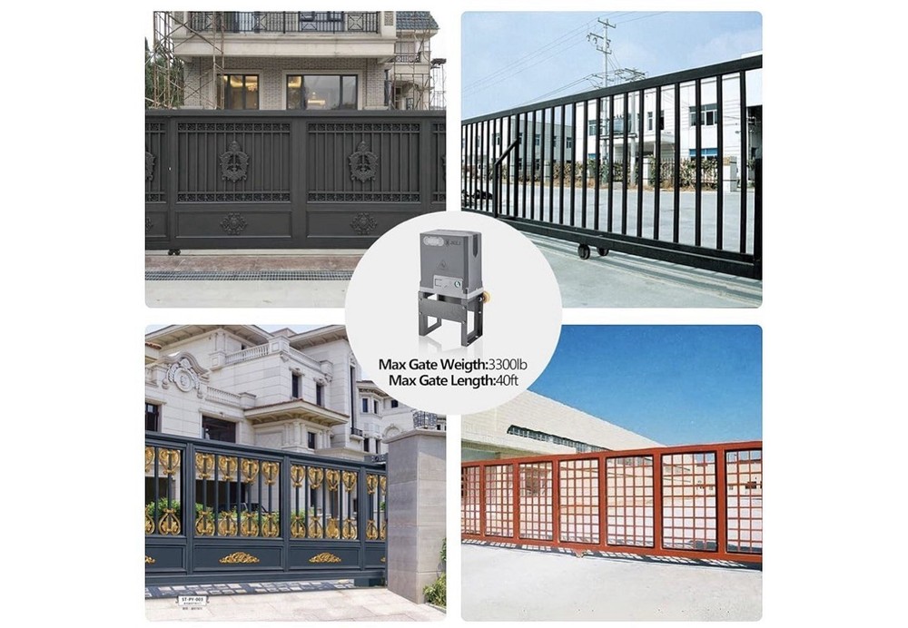 JIELI 3300 lb Automatic Sliding Gate Opener with 4 Remote Controls