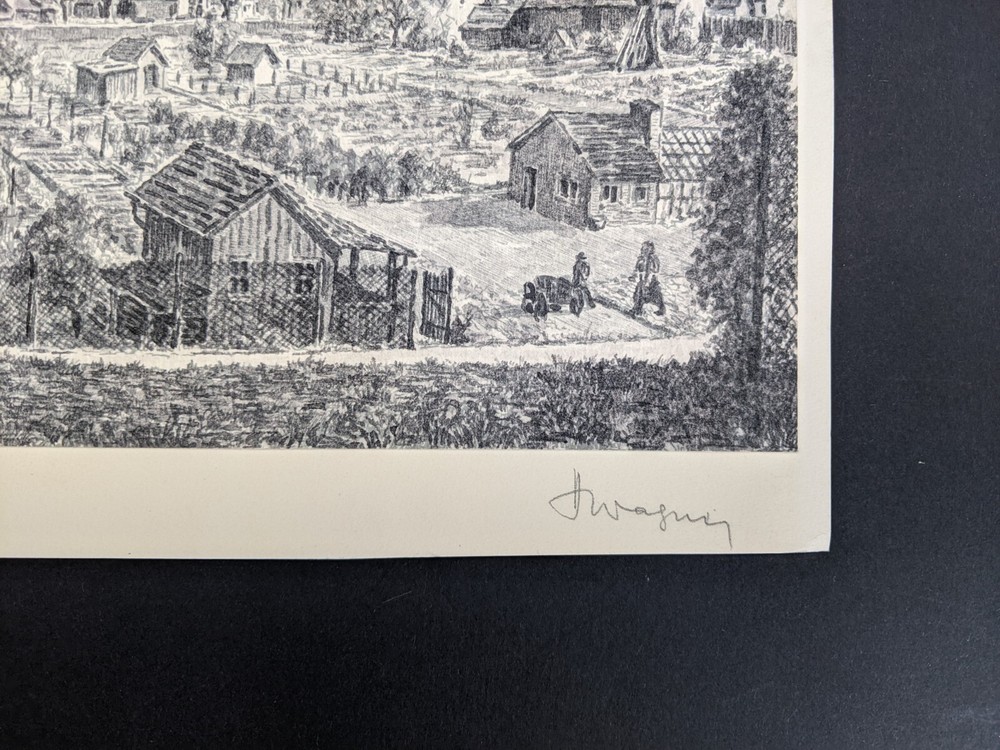 Hans Wagner, Durlach, pen drawing, signed, titled, 1975