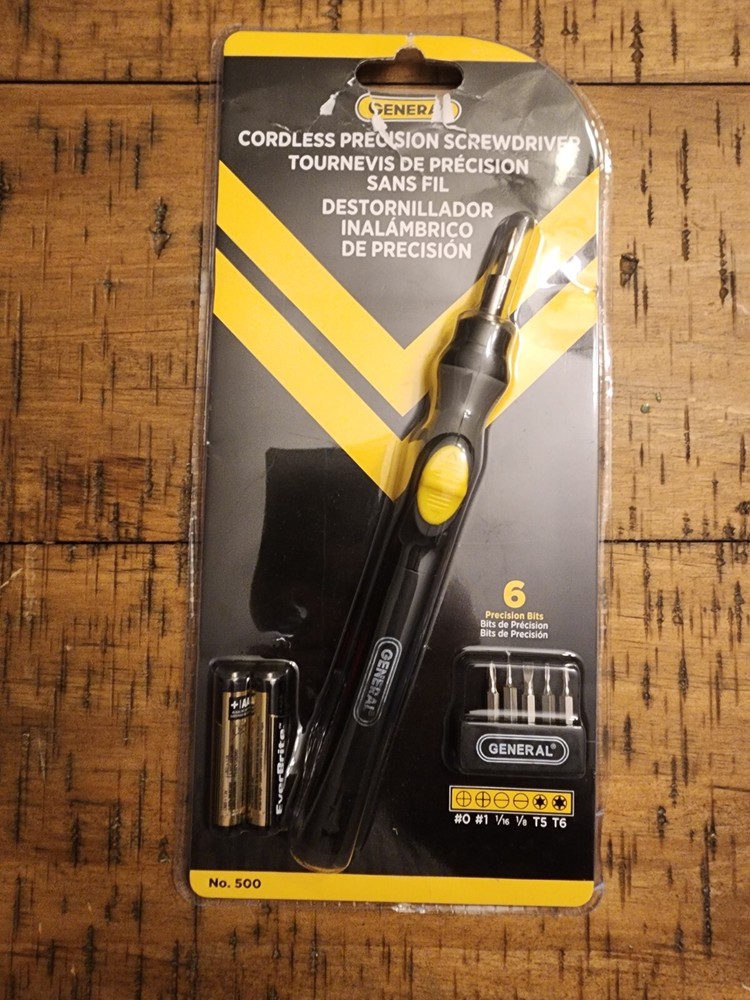 Precision Cordless Electric Screwdriver #500 with Six Bits and Quick Change C