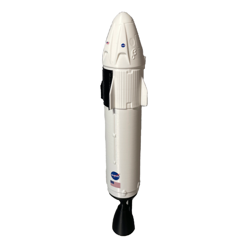 Flying SpaceX Falcon 9 Model Rocket with Crew Dragon 1:100 Scale