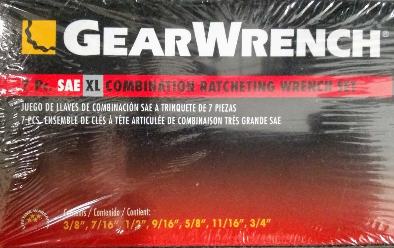 GearWrench 85197R 7 Piece SAE XL Combination Ratcheting Wrench Set