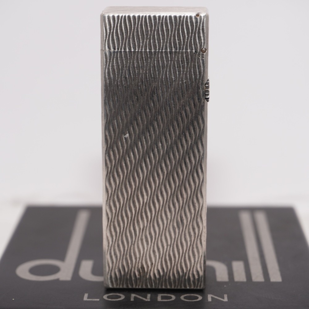 Dunhill Rollagas Lighter Silver WAV Pattern-Ultrasonically cleaned_Working