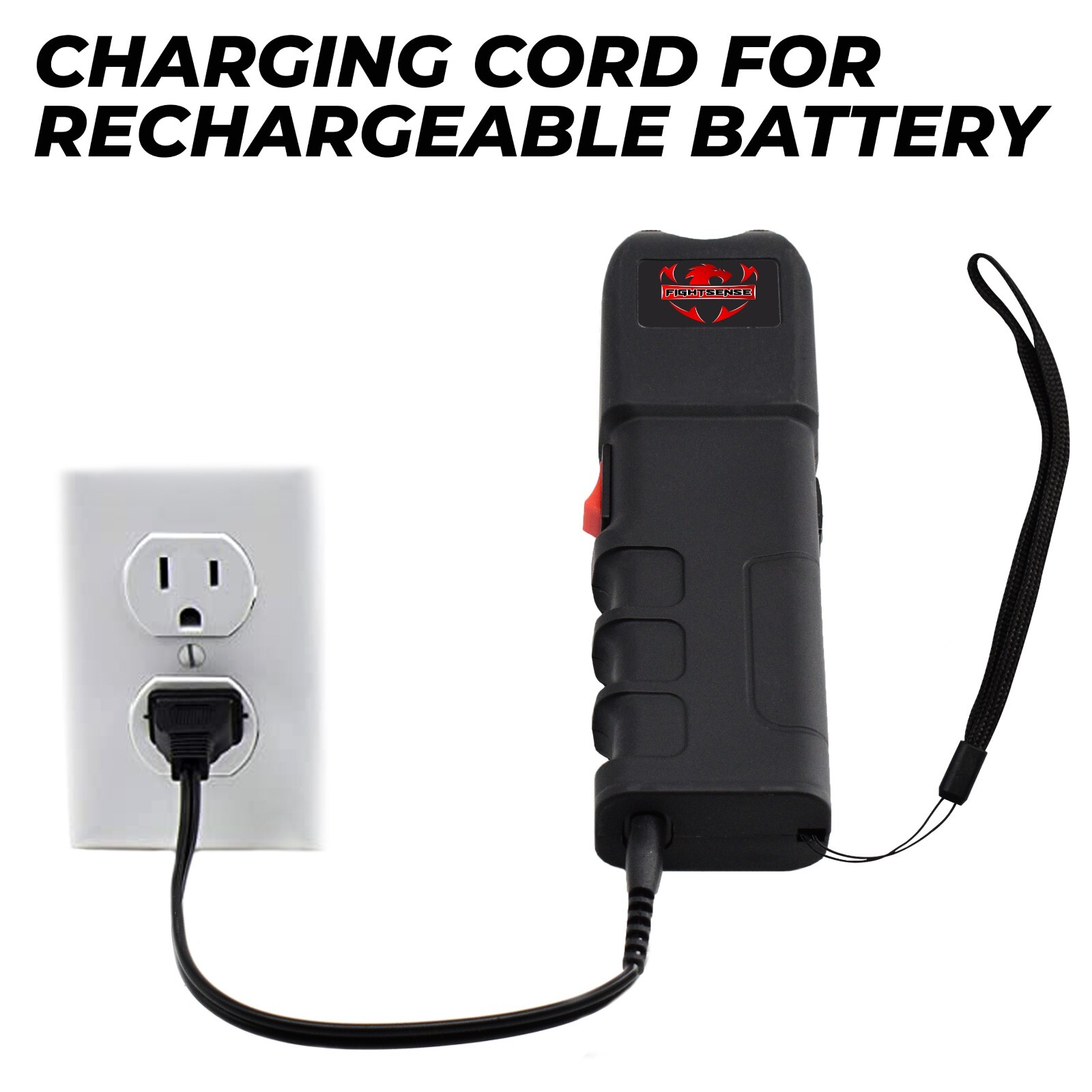 FIGHTSENSE mega Stun Gun VTS-989 - 600BV Heavy Duty Rechargeable LED Flashlight