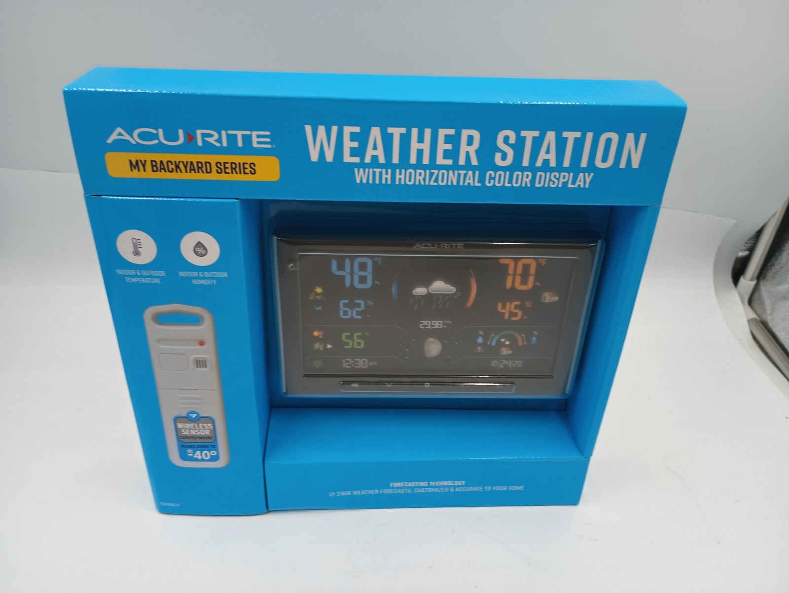 ACCURITE WEATHER STATION FORECASTER WIRELESS DIGITAL COLOR DISPLAY MY BACKYARD