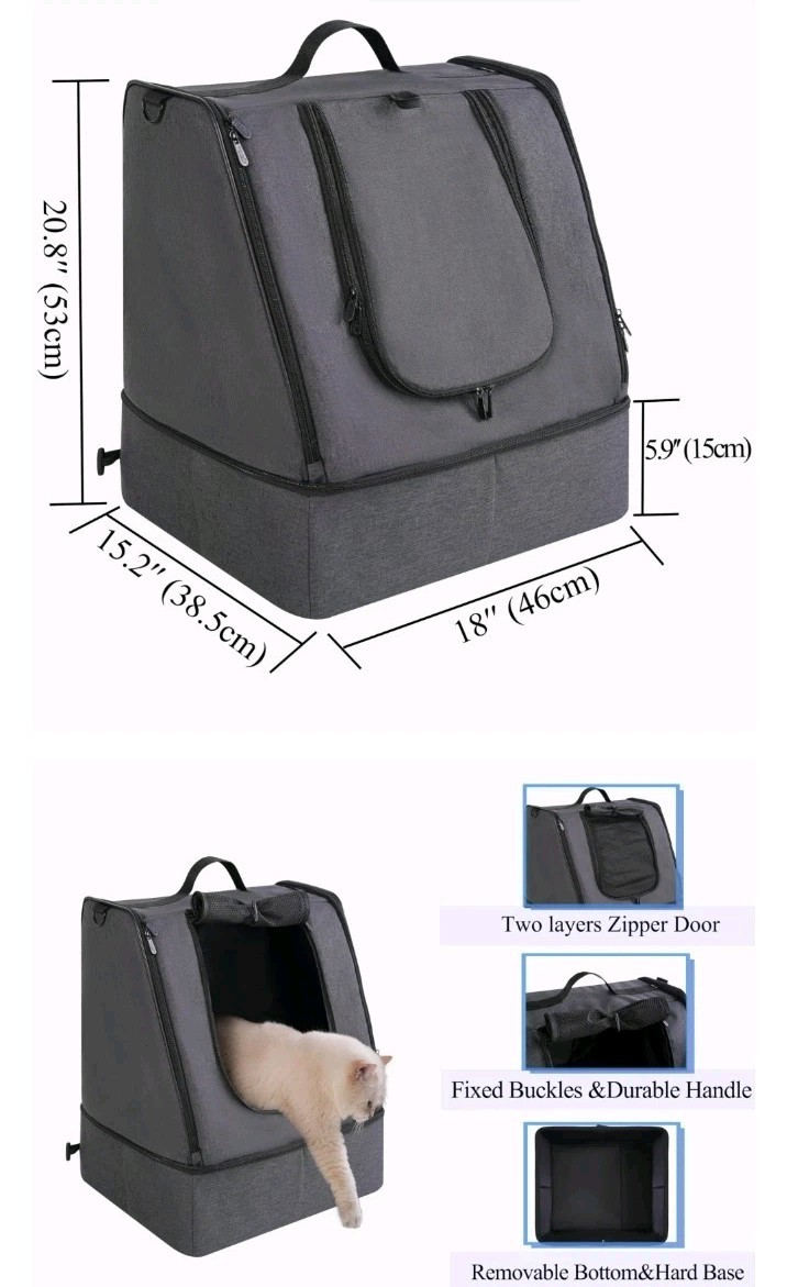 Apollo Walker Cat/Pet Carrier /Litter Box combo. BLACK/NEW