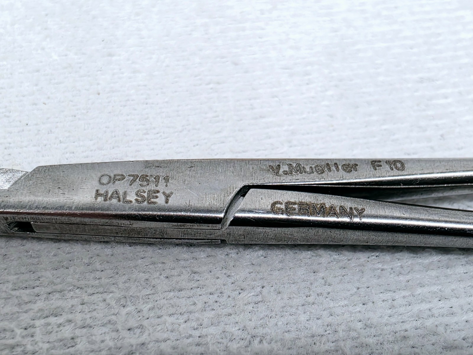 V. Mueller OP7511 Halsey Needle Holder TC 4.75" Serrated - Ultrasonic Cleaned