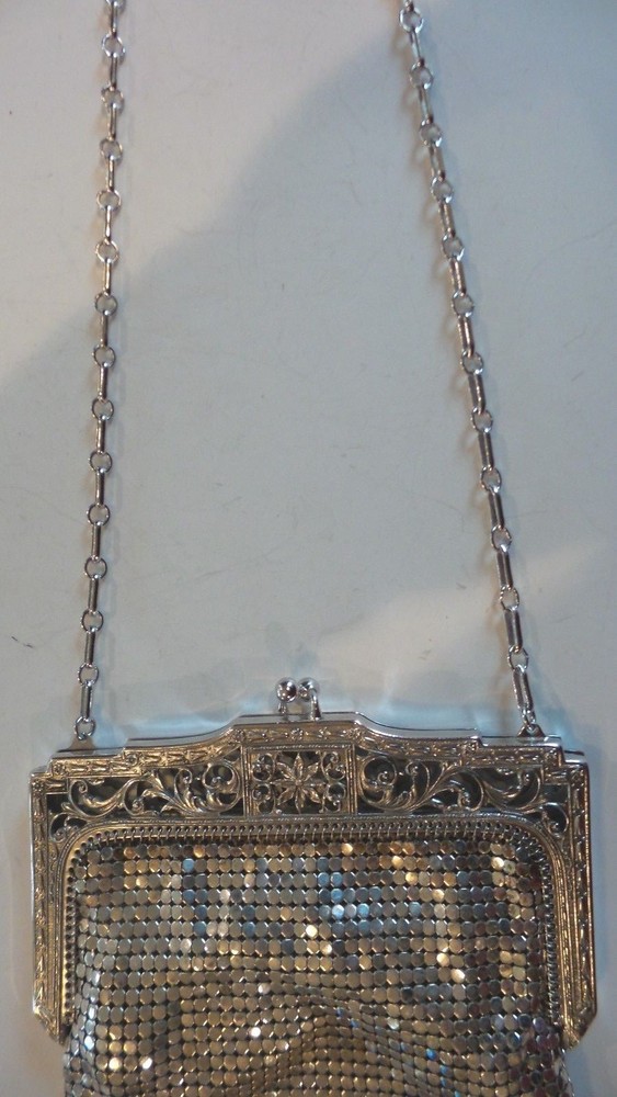 Vintage Whiting & Davis Silver 10" Mesh Handbag, c. 1900