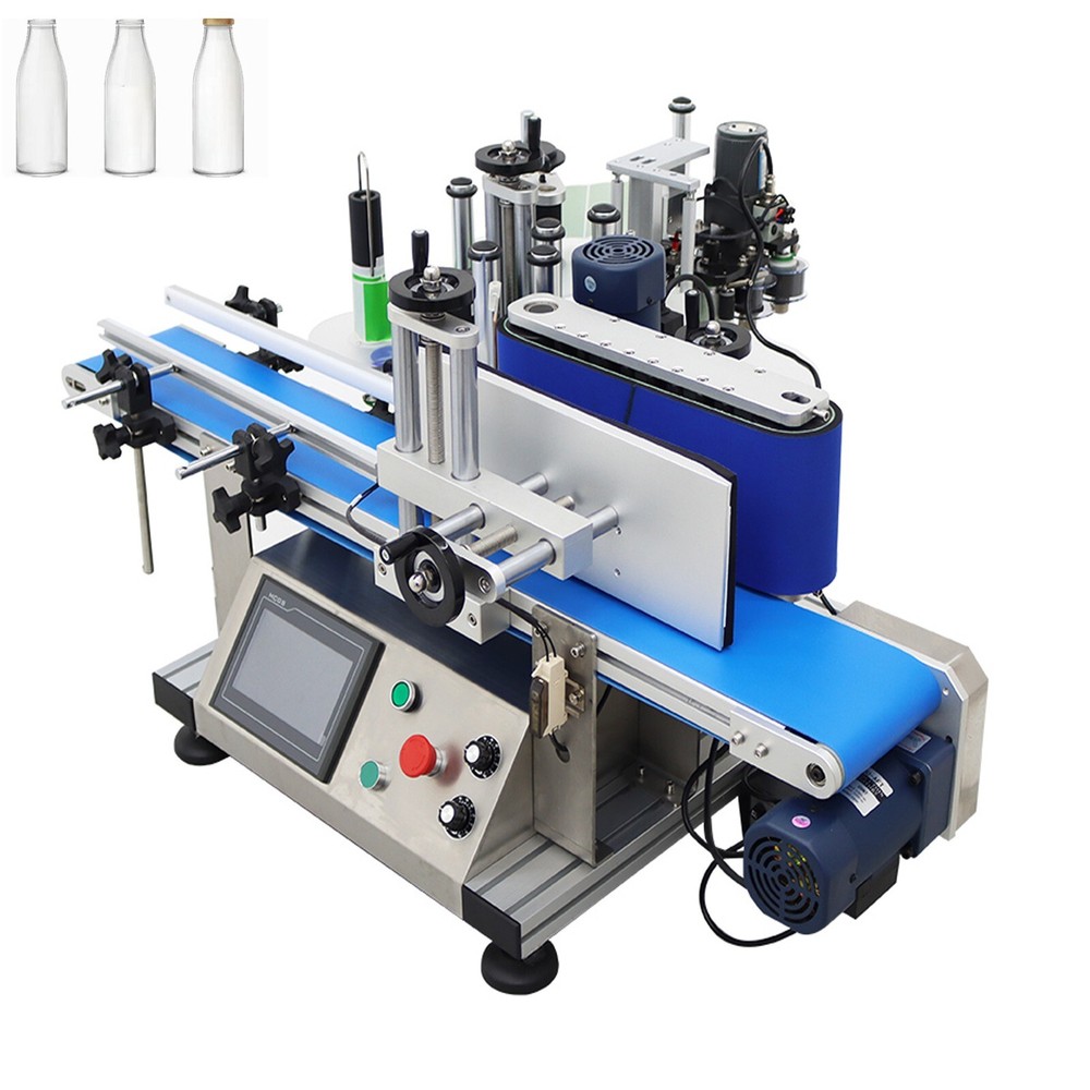 Automatic Round Bottle Labeling Machine Desktop Conveyor w/Code Printer 1.5-3.9"