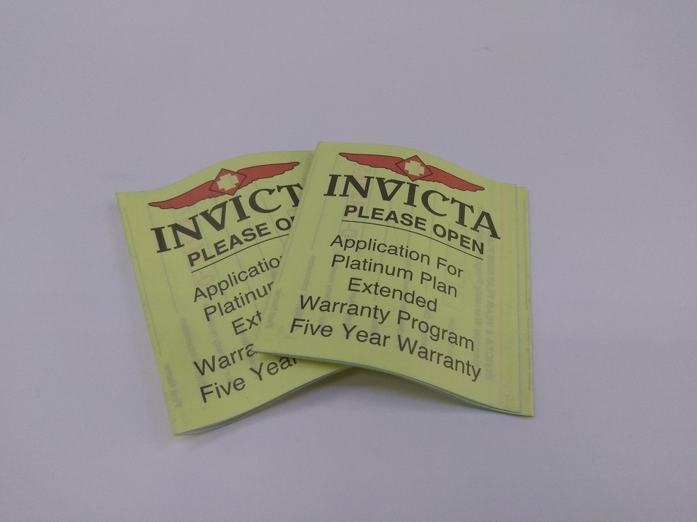 INVICTA Watch application for platinum plan extended warranty program