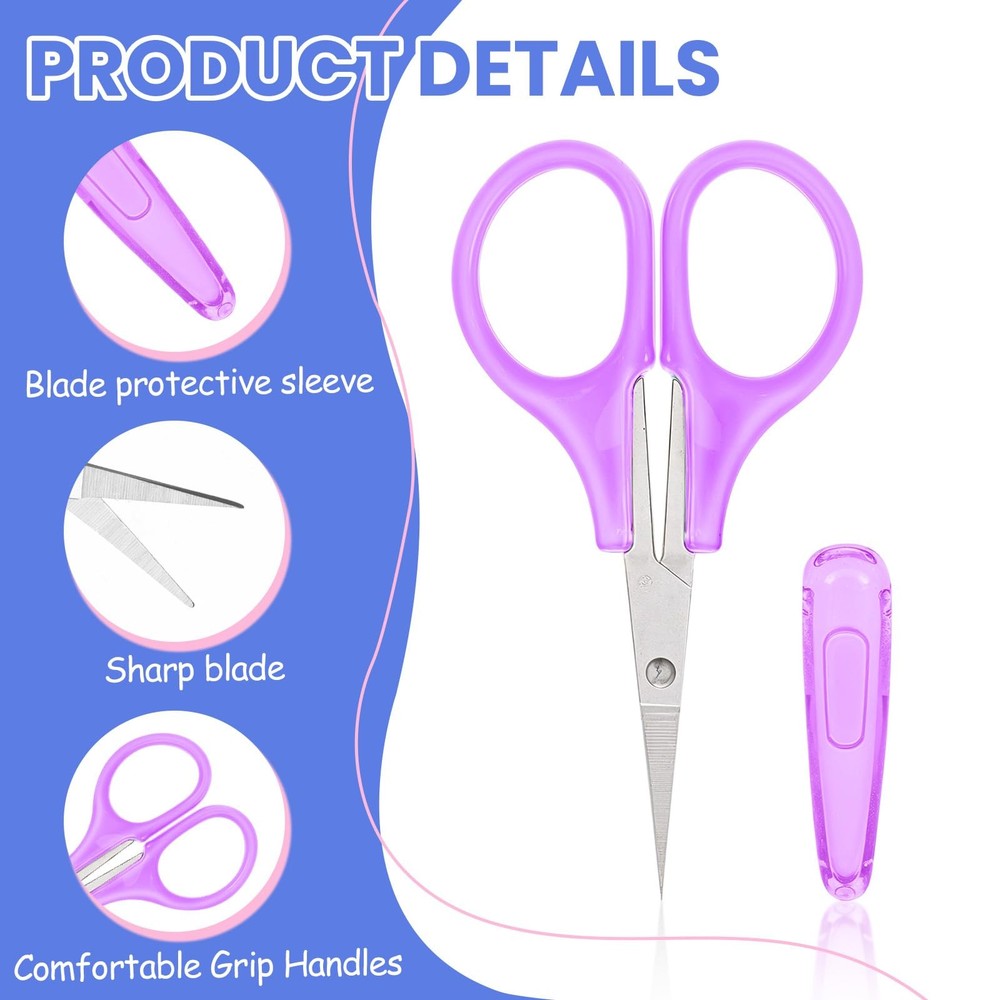 50 Pcs Small Sewing Scissors Sharp Small Craft Scissors With Cover All Purpos...