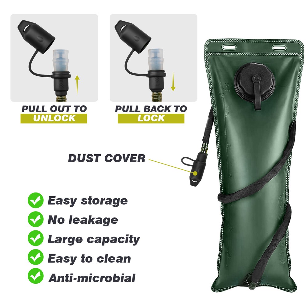 Hiking Camping 3L Hydration Backpack - Water Bladder Tactical Molle Daypack US