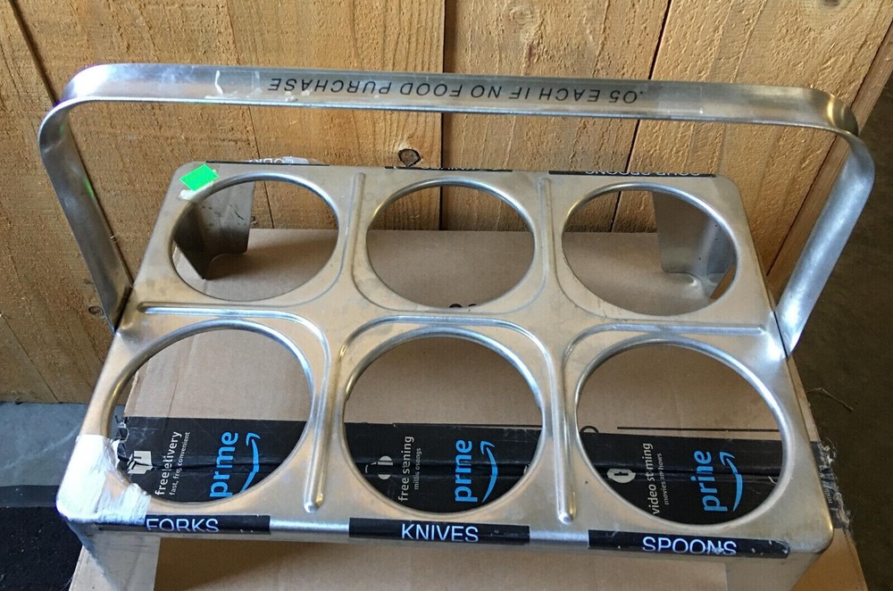 Flatware Sorter Insert Caddy Stand stainless steel 6 hole silverware holder Carr