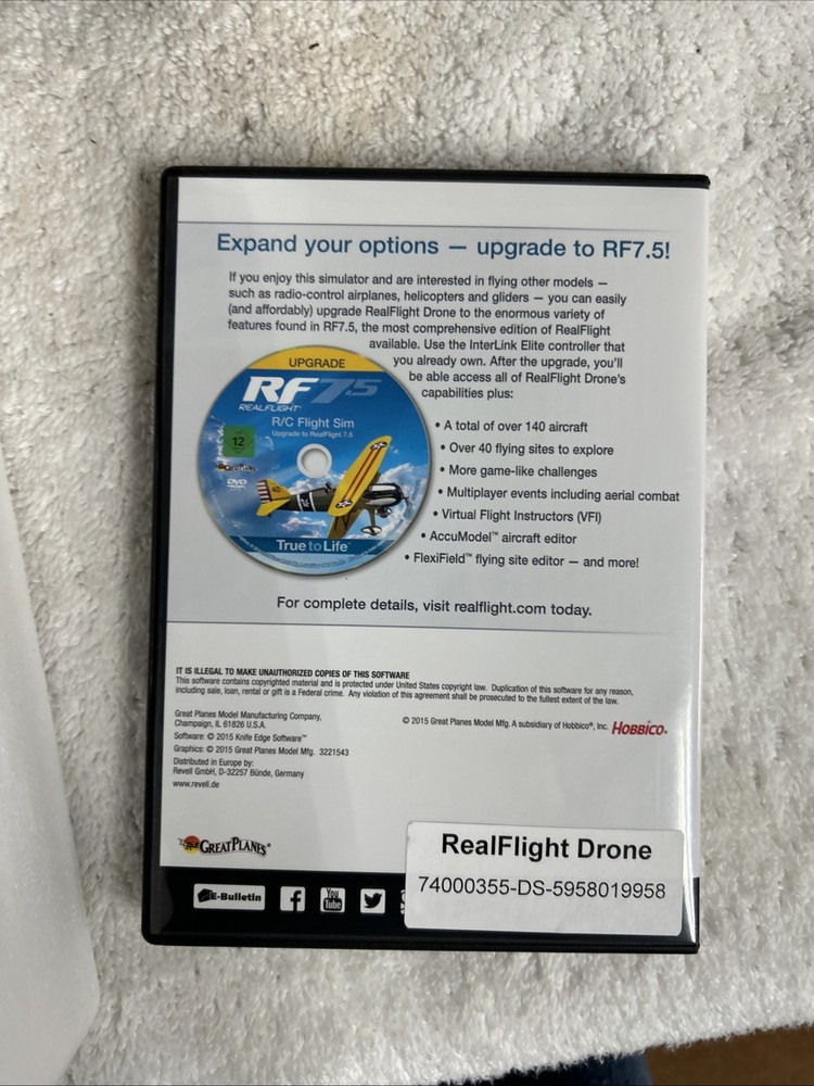 RealFlight 6 RC Flight Simulator NEW Open Box Futaba InterLink Elite Controller