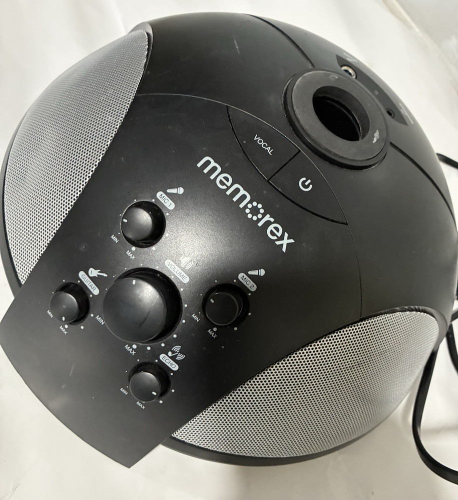 Memorex All-in-one Karaoke System Black Silver Echo Volume Control