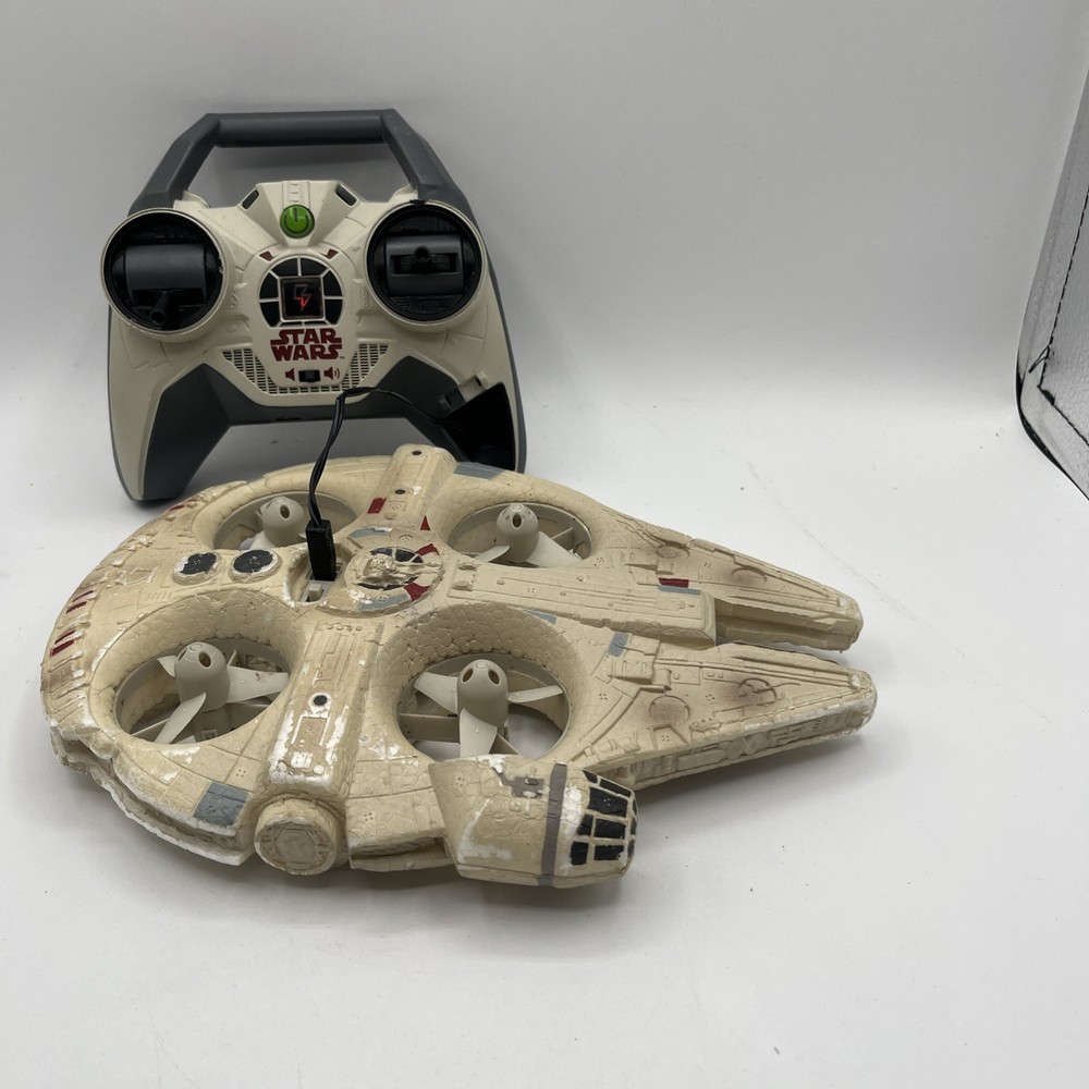 Air Hogs Star Wars Millenium Falcon RC Flying Drone Works, Needs Work