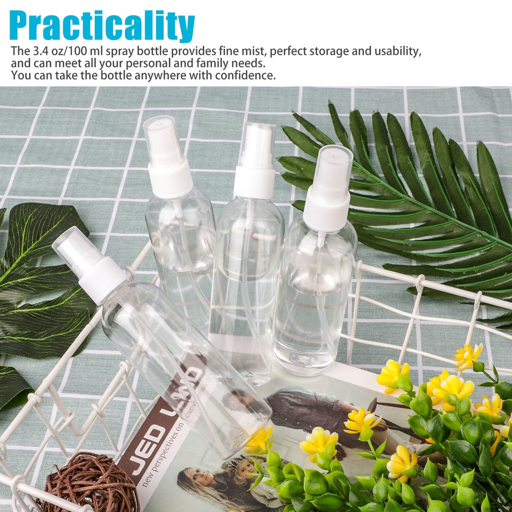 5PCS 30ml/60ml Travel Spray Bottle Plastic Transparent Perfume Empty Atomizer