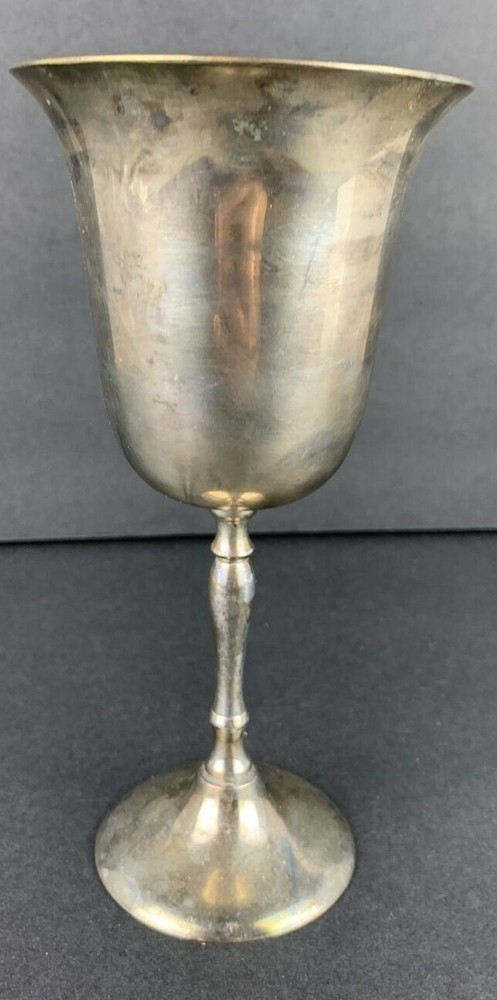 Vintage Silver Plated Wine Water Goblet 7.5" Tall Made in India Marshall Fields