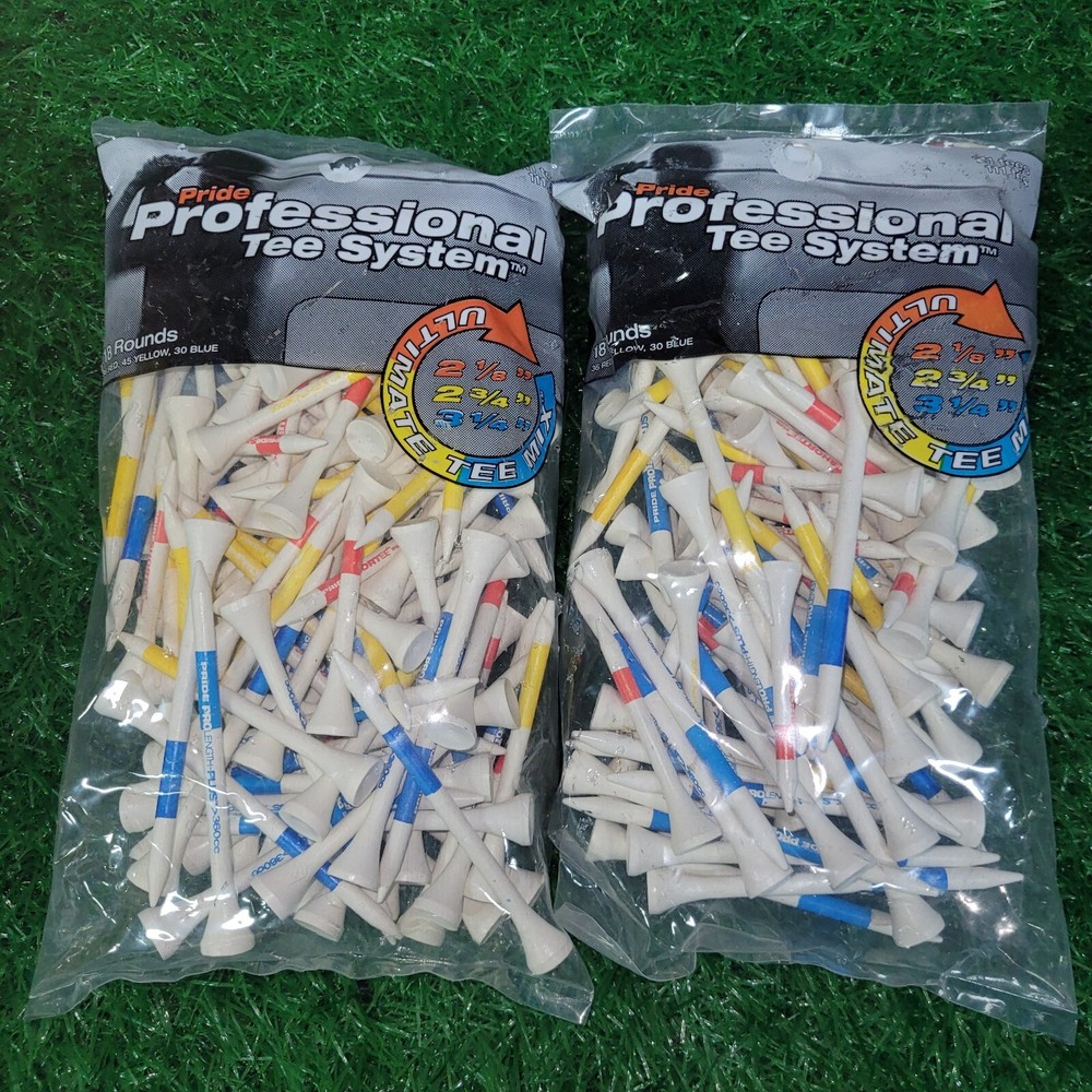 Pride Professional Tee System Ultimate Golf Tees Mixed Sizes - 12 Packs Bulk