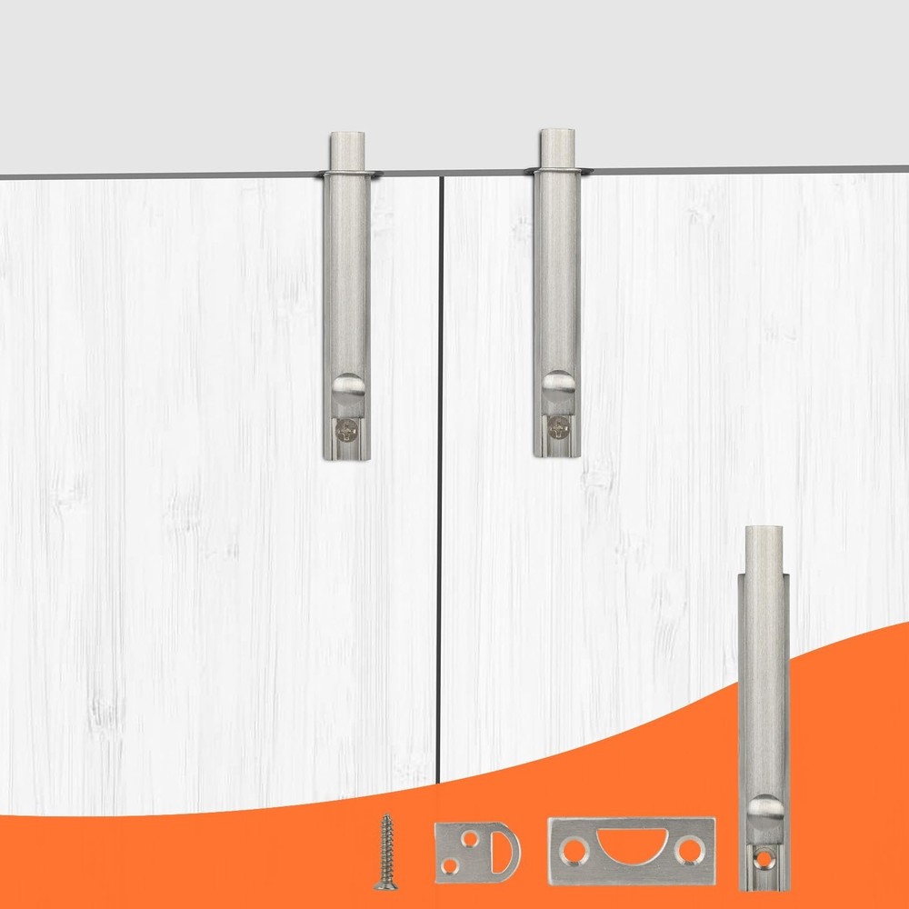 Solid Brass Surface Bolt 4 Inch, Heavy Duty Concealed Slide Surface Door Bolt...