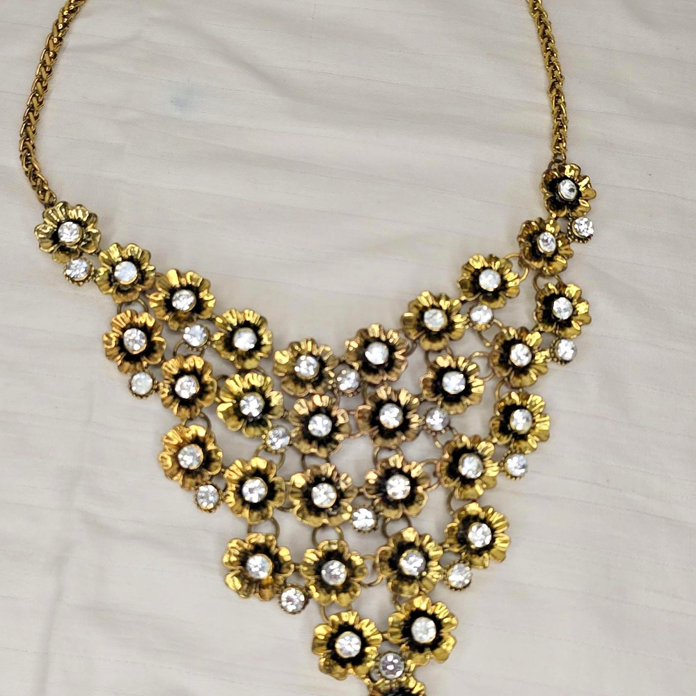 J. Crew Crystal Teardrop Statement Necklace