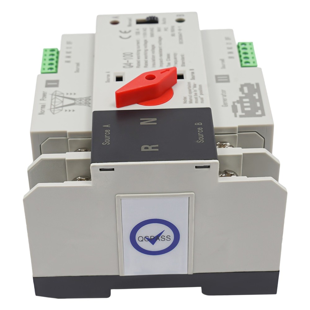 Automatic Transfer Switch 2P 100A Generator Changeover Switch Dual-Power NEW!