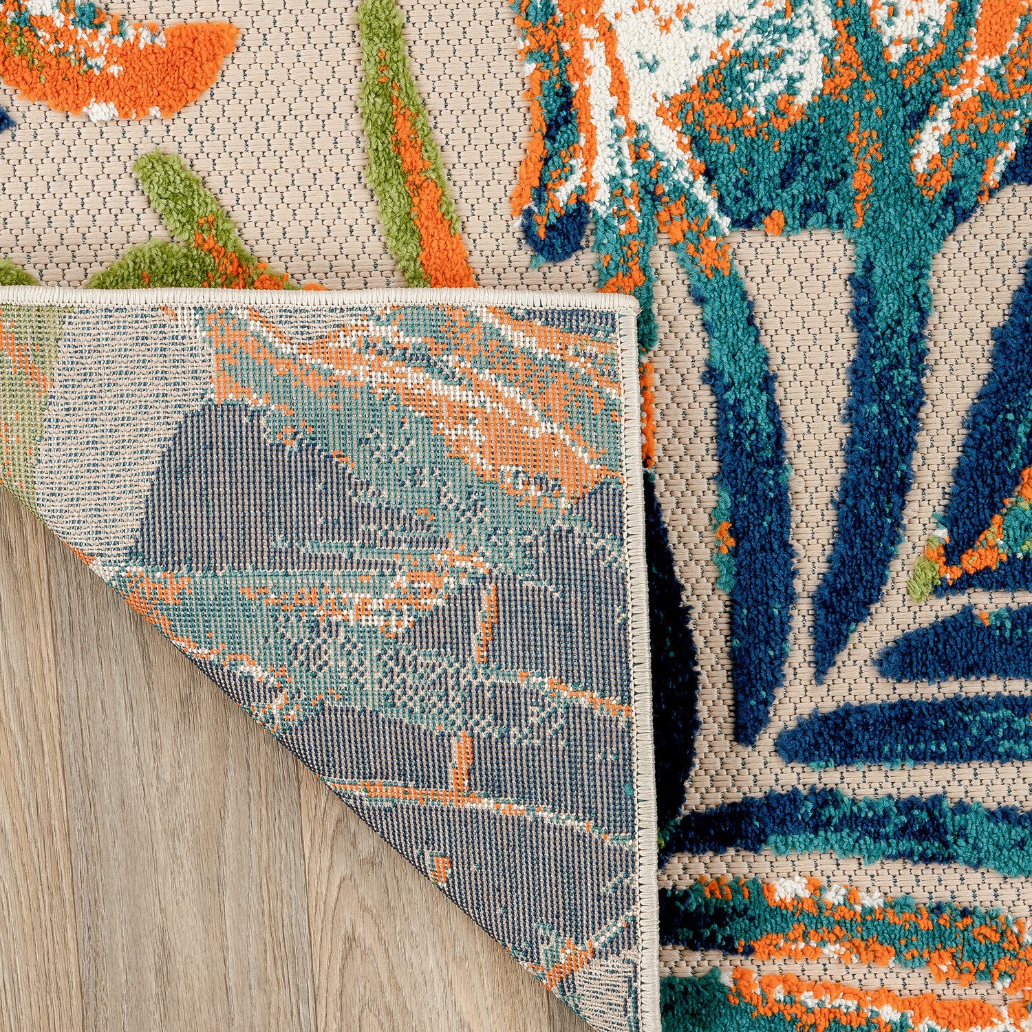 Rugshop Out Door Rugs Floral Leaves Indoor Outdoor Rugs Washable Patio Rugs 8x10