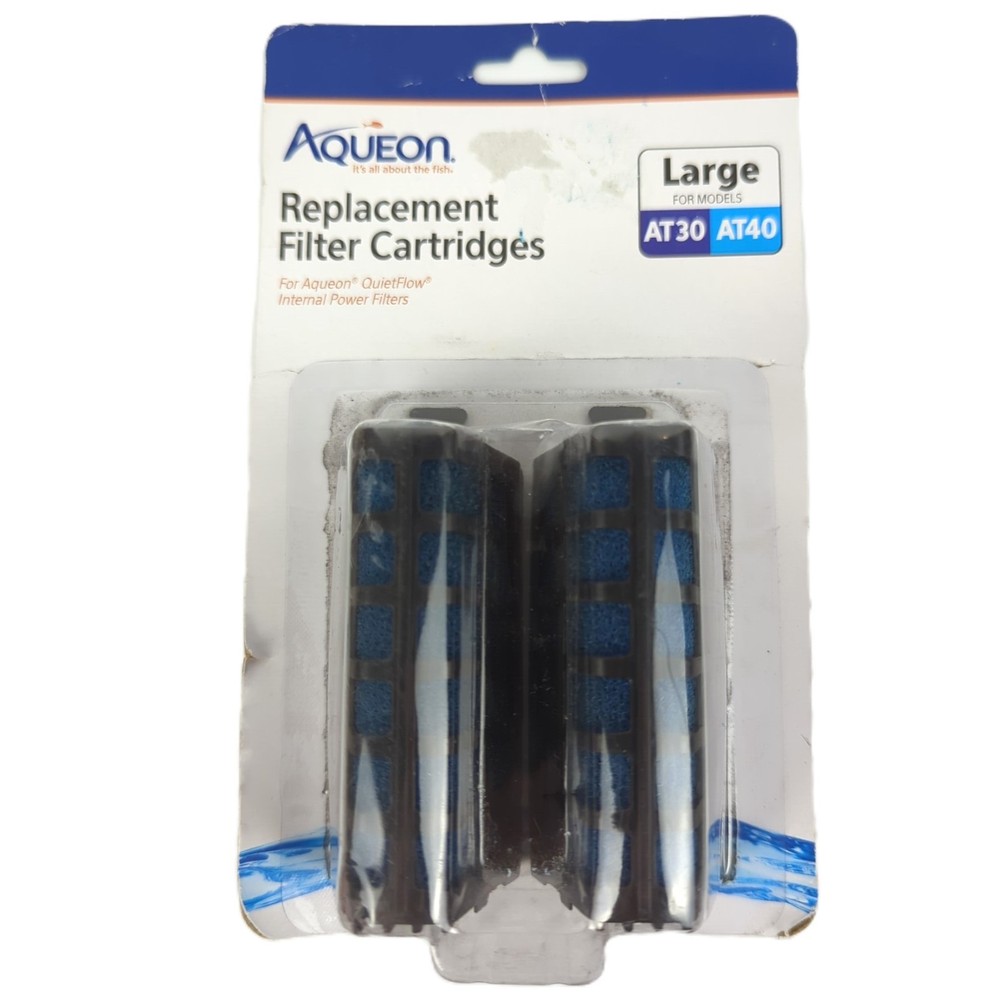AQUEON Replacement Filter Cartridges Large AT30 AT40 QuietFlow 2 Pack Sealed