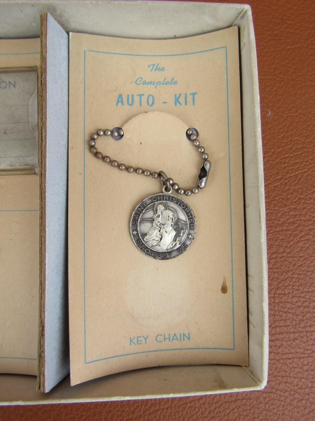 Vintage Orig NOS Dashboard Jesus & St. Christopher ID Auto Kit Chevy Ford Mopar