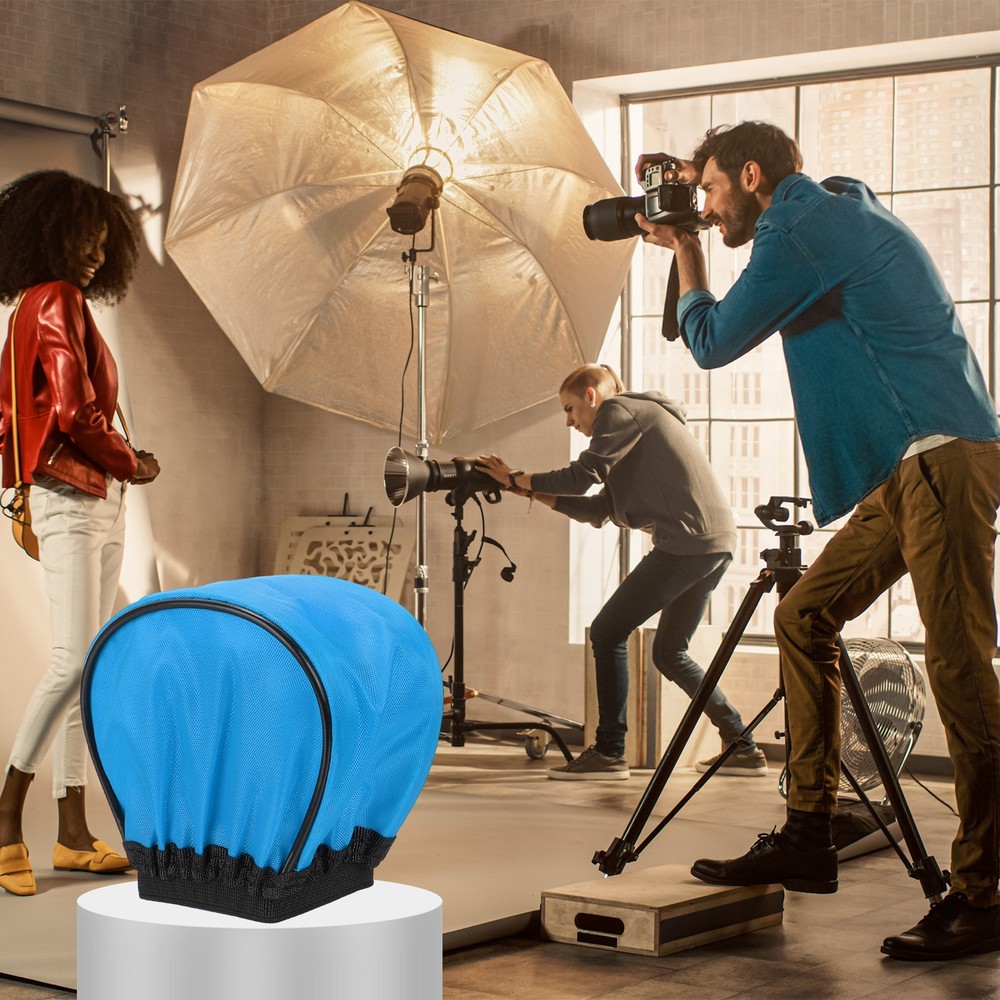 2pcs 3.7" x 3.5" Soft Mini Flash Bounce Diffuser Cap, for Flashlight, Blue