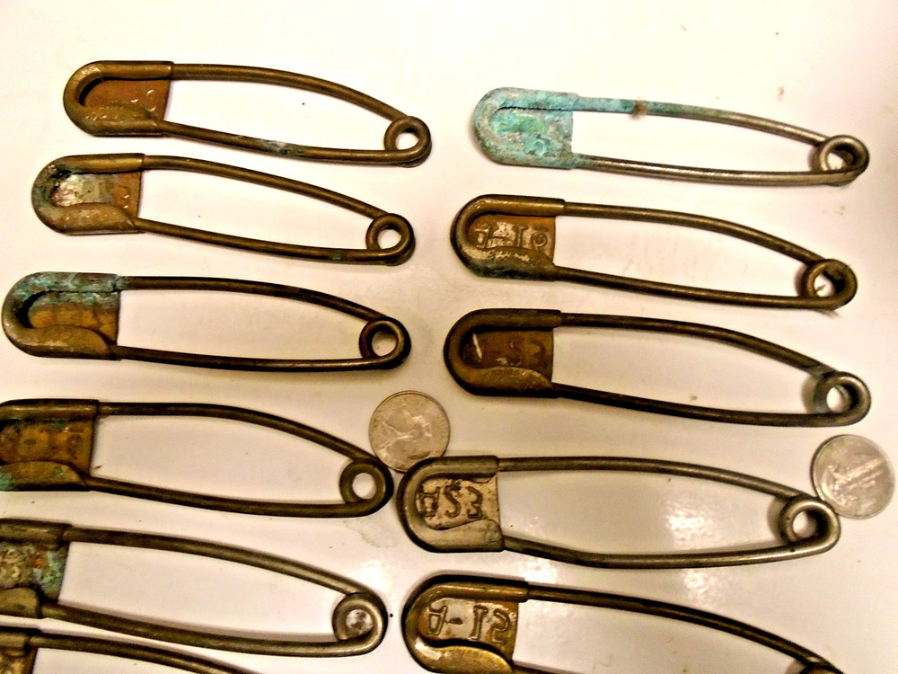 (12) WW2 Military Key Tag Laundry Wash Bag Metal Safety Pin Clip