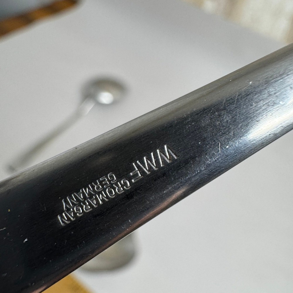 WMF Cromargan Germany Serving Spoons Textured Handle Vintage