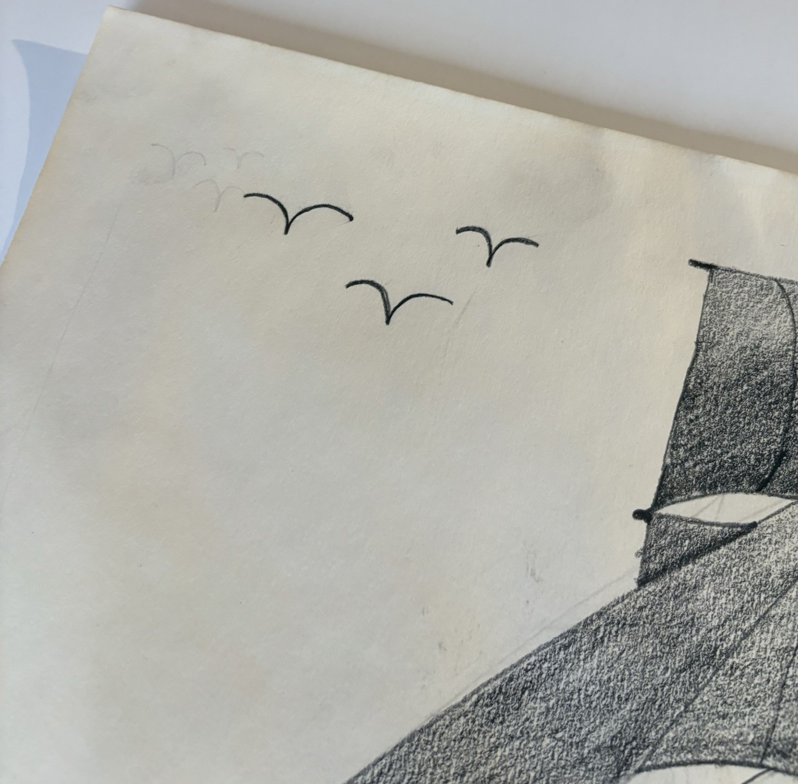 Pencil Drawing Norwegian Full Rigged Tall Sailing Ship Christian Radich Signed