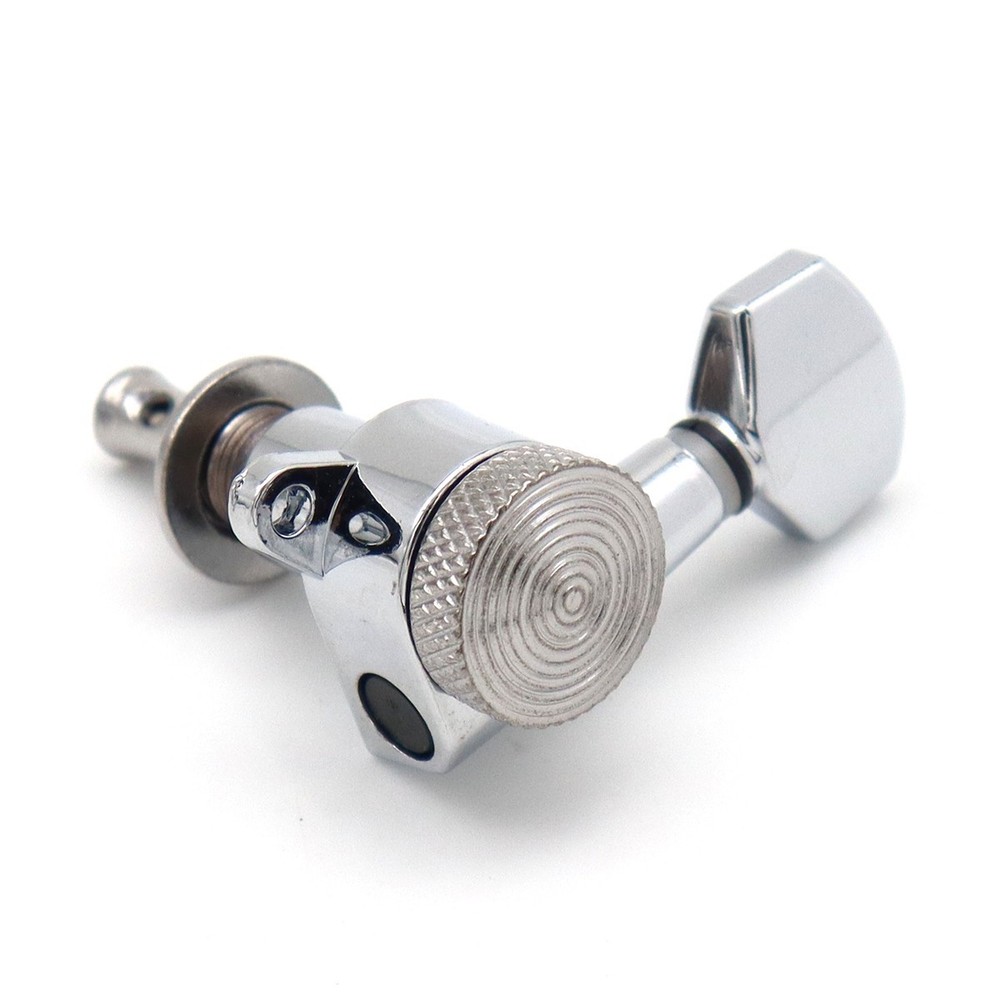 6L inline Guitar Threaded Locking Tuners String Tuning Pegs Machines Head,Silver