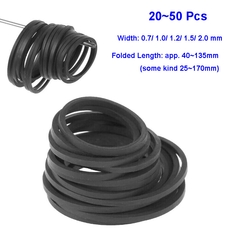 Universal Mix Cassette Rubber Tape Machine Belt Assorted Square Belts 1 2mm 1.5