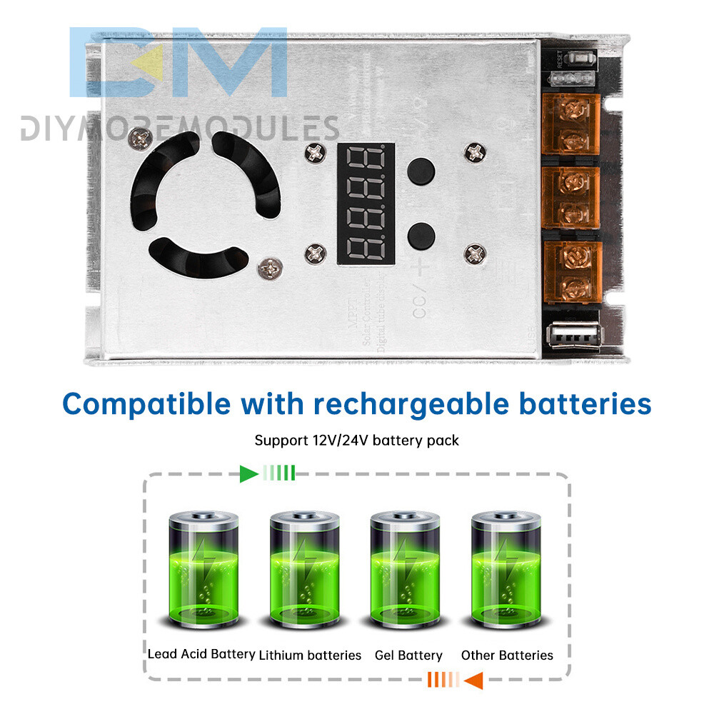 MPPT 500W 20A Solar Controller DC18-80V Step-down Charging Controller 12V 24V