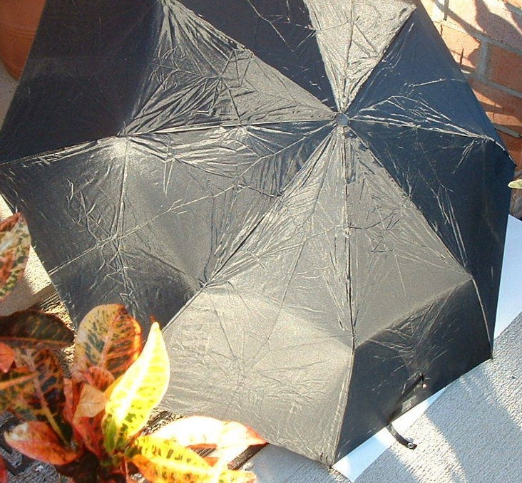 Folding Umbrella Black Oversize Full 42in Arc