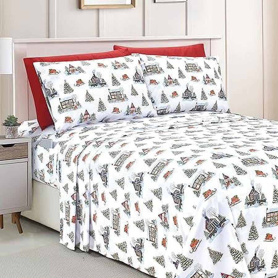 Holiday Pattern Microfiber Wrinkle & Fade Resistant 6-Piece Bedding Set Twin