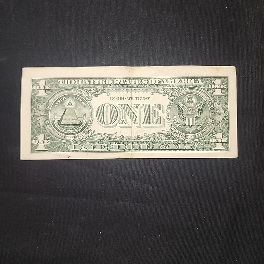 ERROR MISALIGNED MISCUT one dollar bill