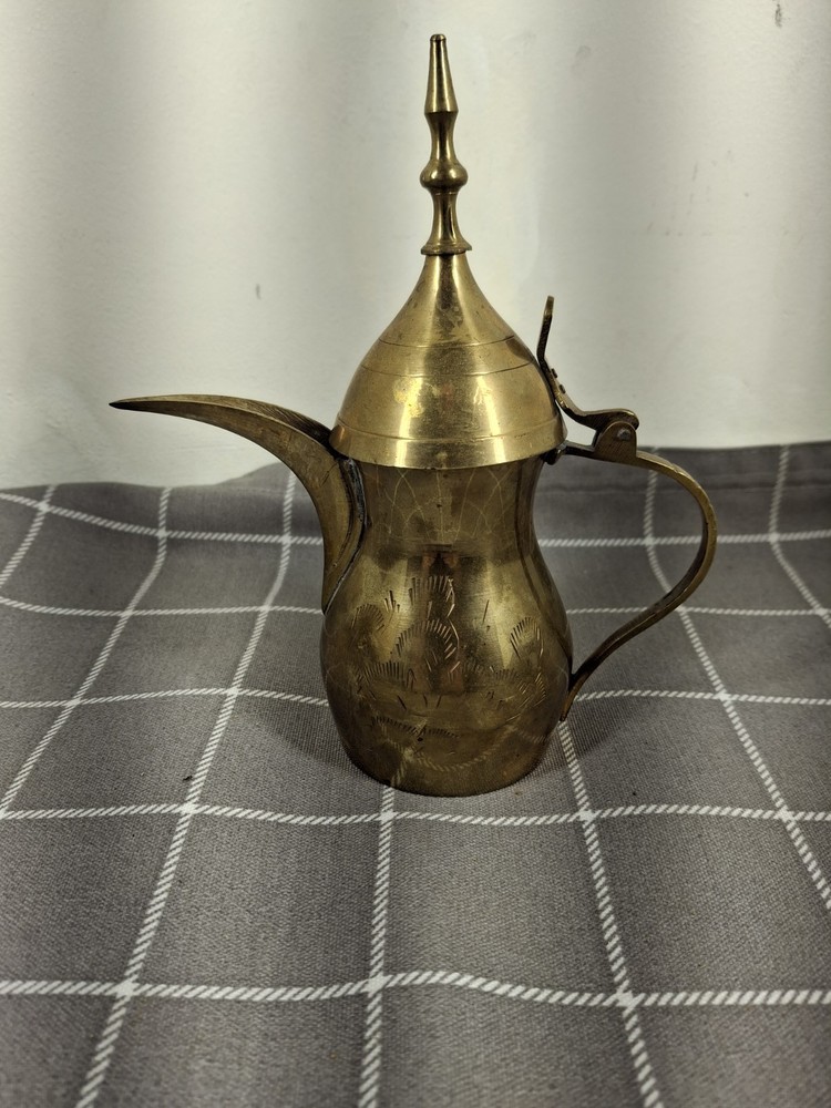 Vintage Solid Brass Middle Eastern Dallah Tea Pot
